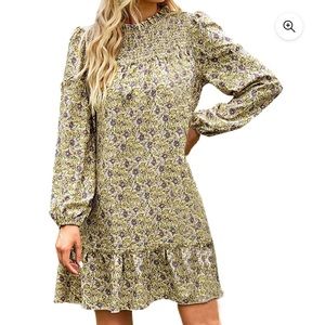Women’s long sleeve solid V neck knit Dress